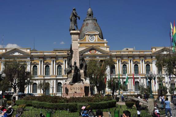 A majestosa Plaza Murillo, em La Paz, capital da Bolívia